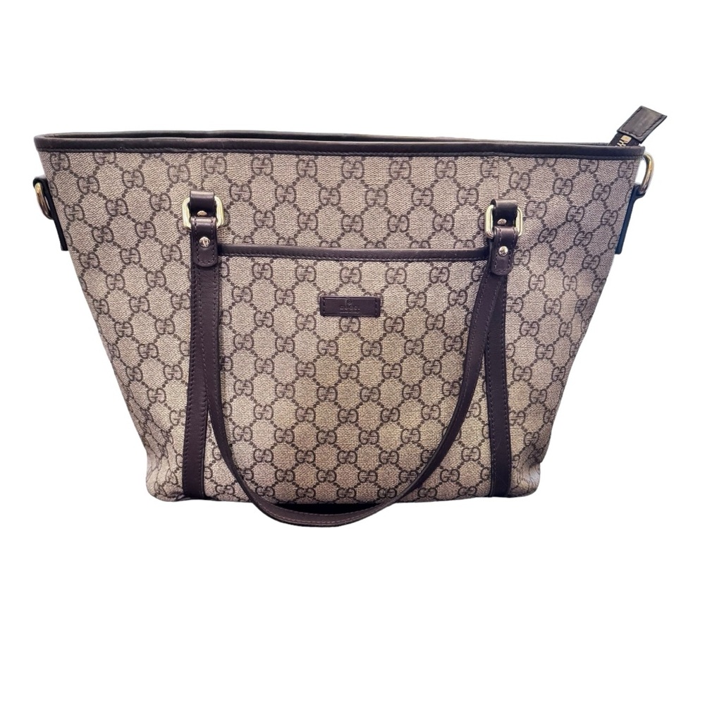 Gucci GG Supreme Monogram Medium Joy Tote Dark Brown